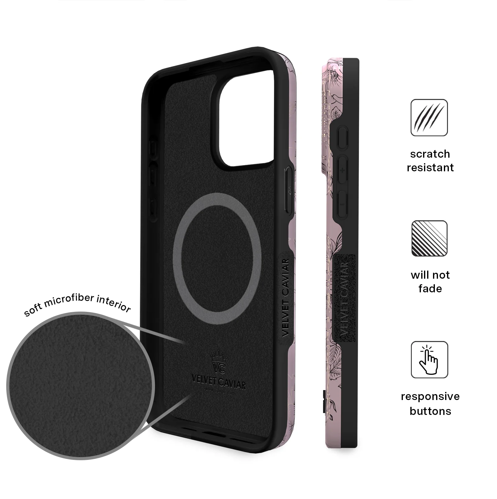 Dusty Rose Chrome Floral iPhone Case - Image 137