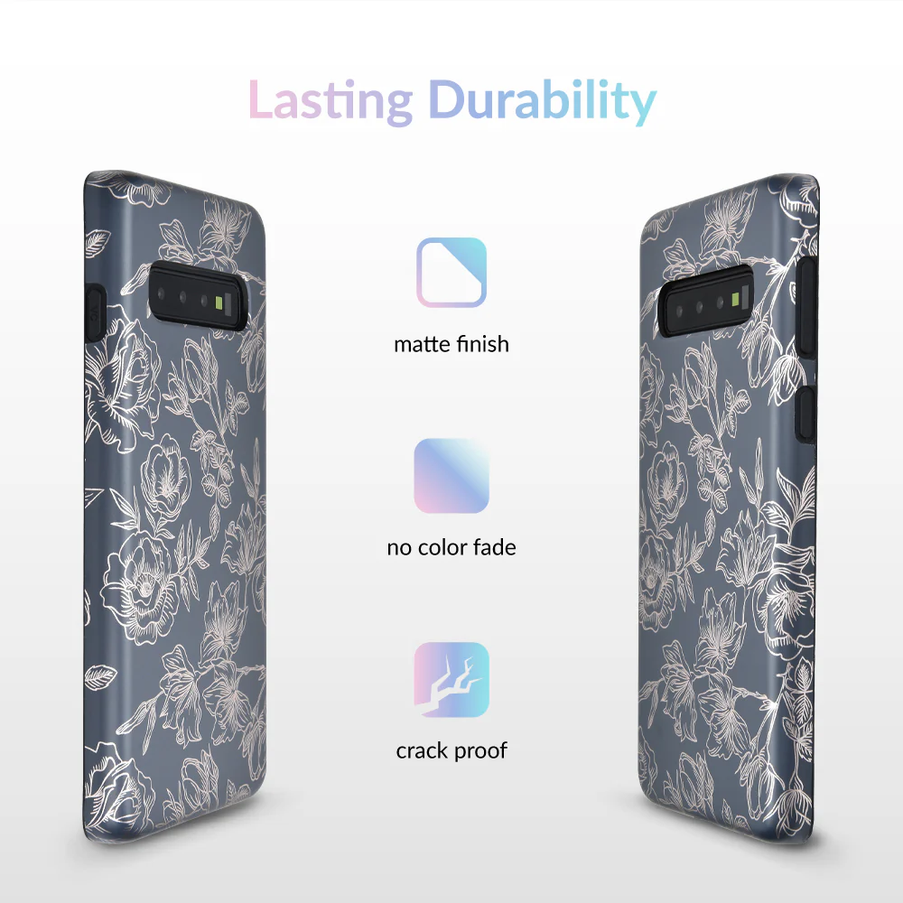 Floral Rose Gold Chrome Samsung Galaxy Case - Image 39