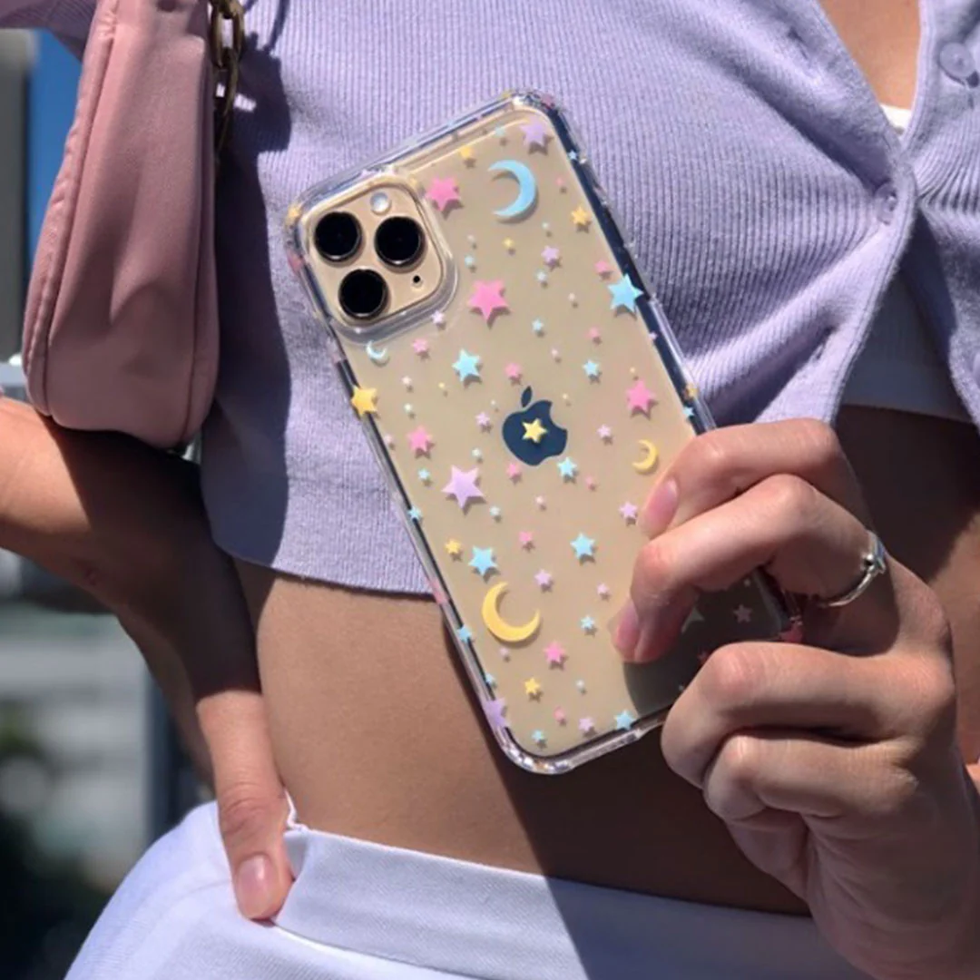 Pastel Starry Night Clear iPhone Case - Image 62