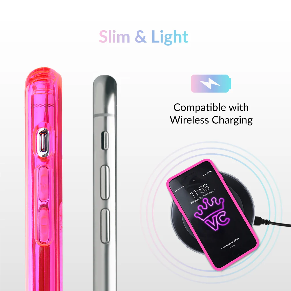 Neon Pink Clear iPhone Case - Image 8